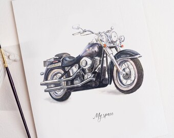 Motorcycle portrait, Handmade motorcycle portrait, Motorcycle Portrait from Photo, Gift for bikers, Personalized bikers portrait.