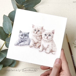 Mini Custom Watercolor Cat Portrait Watercolor Pet Portrait image 6