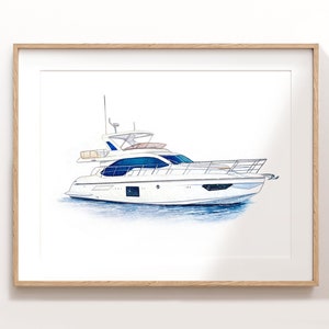 Boat Painting From Photo, Watercolor Boat, Boat Lover Gift, Yacht Portrait, Yacht Gift, Personalized Boat Portrait