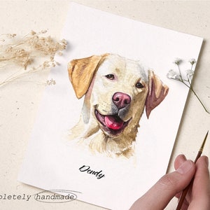 Pet Portrait Watercolor Mini Dog Watercolor Portrait Custom Pet Portrait from Photo immagine 5