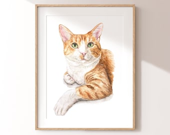 100% Handmade Watercolor Pet Portrait | Dog Portrait | Cat Portrait | Animal Portrait | Custom Pet Portrait from Photo