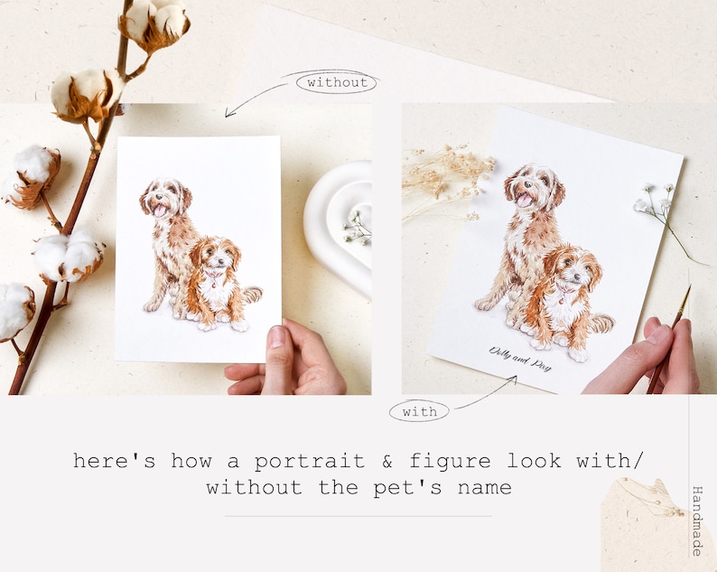 Pet Portrait Watercolor Mini Dog Watercolor Portrait Custom Pet Portrait from Photo 画像 9