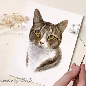 Mini Custom Watercolor Cat Portrait Watercolor Pet Portrait image 3