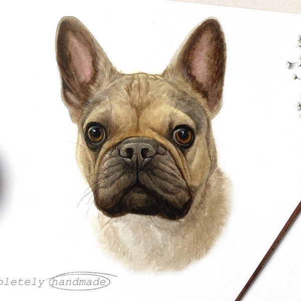 100% Handmade Watercolor Dog Portrait | Dog Portrait | Memorial Pet Portrait | Custom Pet Portrait from Photo