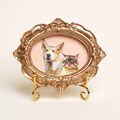 Mini Acrylic Pet Portrait, Handmade Mother's Day Gift, Custom Dog Painting in Gold Frame, Pet Memorial from Photo product logo