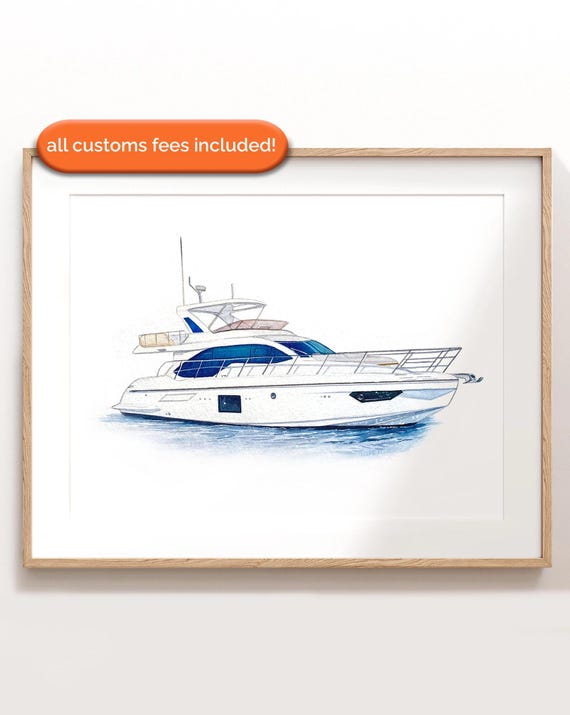 Boat Painting From Photo, Watercolor Boat, Boat Lover Gift, Yacht Portrait, Yacht Gift, Personalized Boat Portrait