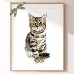 Mini Custom Watercolor Cat Portrait | Watercolor Pet Portrait