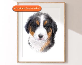 Pet Portrait Watercolor | Mini Dog Watercolor Portrait | Custom Pet Portrait from Photo
