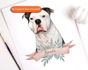 Hand-Painted Watercolor Pet Portrait: Custom Art From Photo