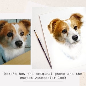 Pet Portrait Watercolor Mini Dog Watercolor Portrait Custom Pet Portrait from Photo immagine 2