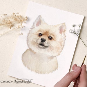 Pet Portrait Watercolor Mini Dog Watercolor Portrait Custom Pet Portrait from Photo immagine 6