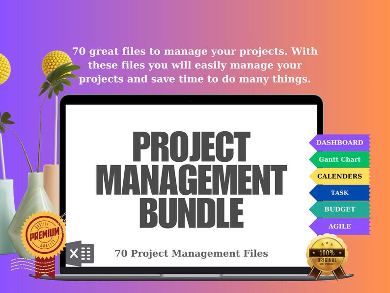 Project Management Template Bundle: Dashboard, Gantt Chart, Budget ...