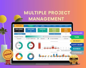Projektmanagement Excel Vorlage: Budget, Aufgabentracker, Gantt Chart