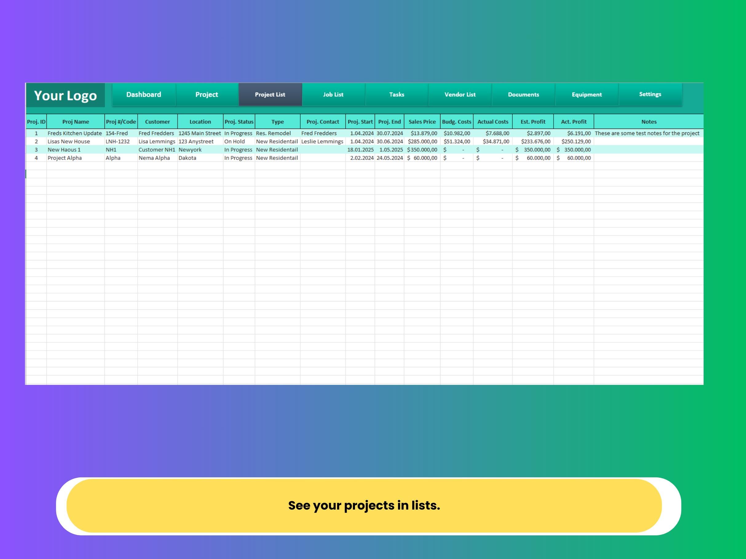 Construction Project Management Excel Template: Budget & Task Tracker ...