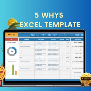 5 Whys Excel Template I Root Cause Analysis Tool for Problem Solving