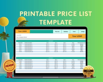 Editable Price List Template: Customizable Business Pricing (Excel Format) (Instant Download)