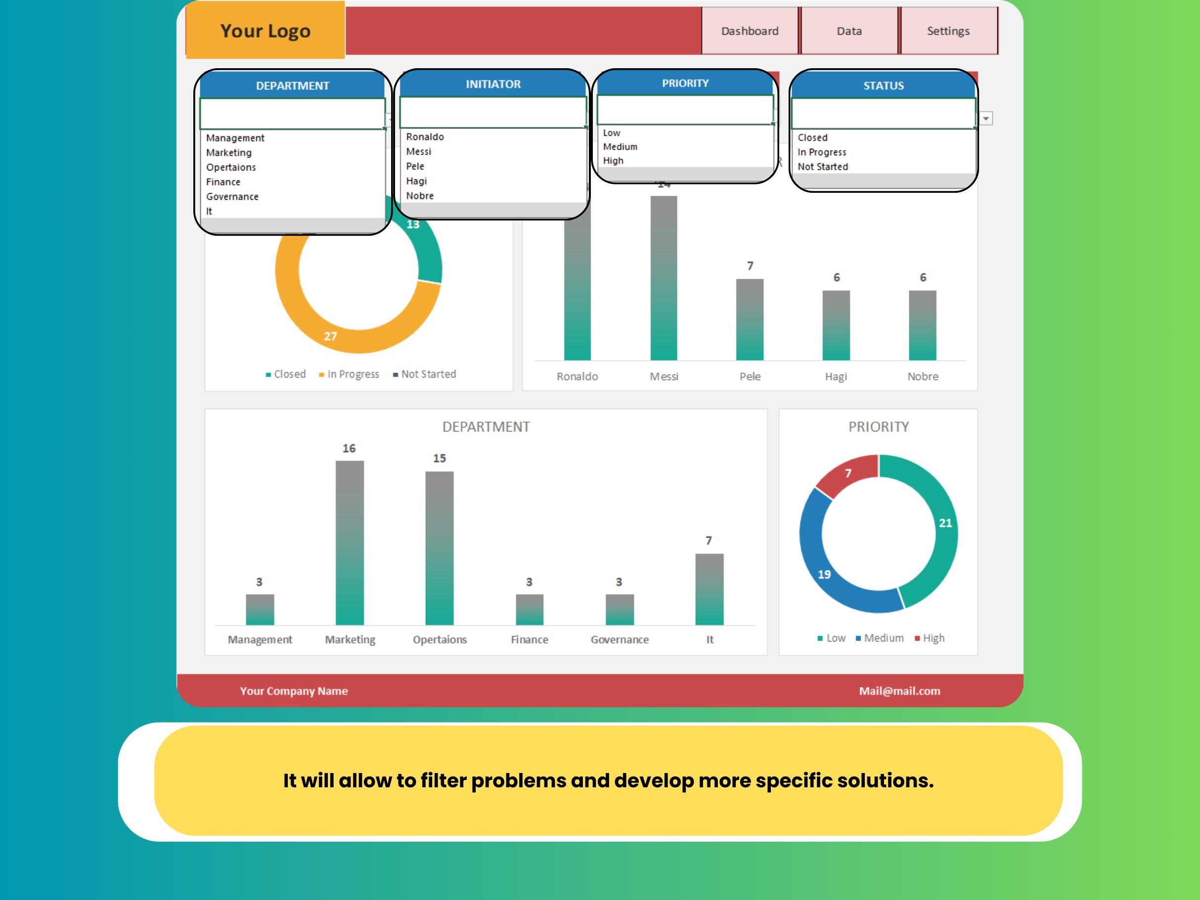 Issue Tracker Excel Template: Task & Bug Management, Project Workflow ...
