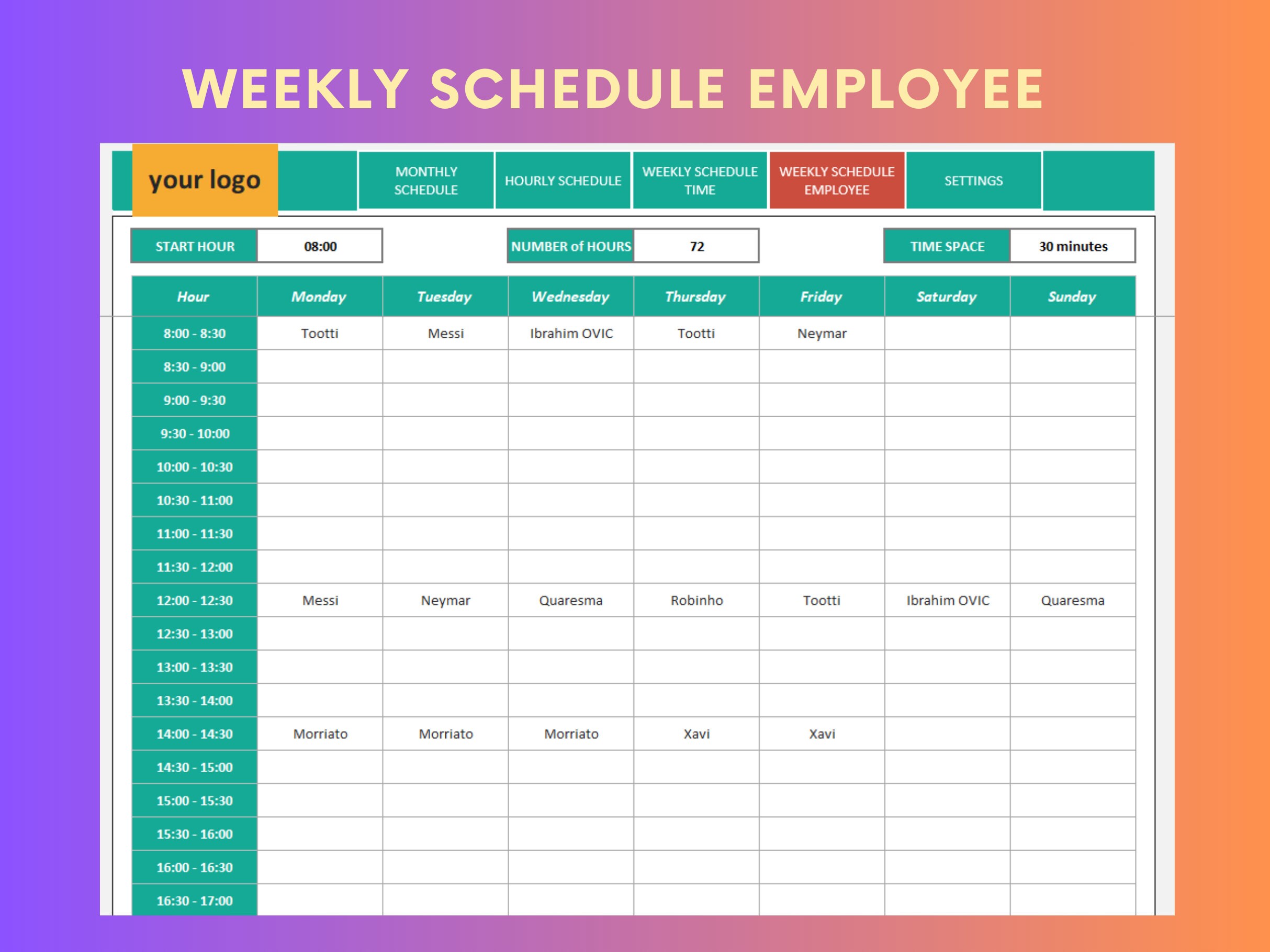 Excel Rotation Schedule Template: Employee Shift Management - Etsy