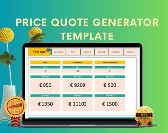 Price Quote Generator Excel Template: Editable Business Pricing (Instant Download)
