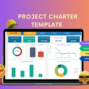Project Charter Template, Excel Project Management Template, Business CharteTemplate, Project Planner, Project Management