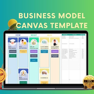 Business Model Canvas Template I Business Model Canvas Template I Strategic Planning Tool for Business Growth