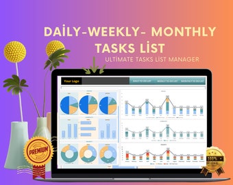 Excel Tasks Manager: Daily, Weekly, Monthly, Yearly To-Do List