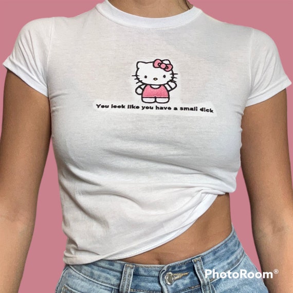 Difuzed T-Shirt Donna Hello Kitty – Maglietta Con Dettagli Ricamati