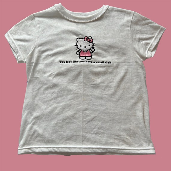 Hello Kitty Embroidered Baby Tee - Etsy