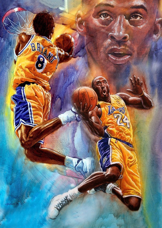 Adam Lister Kobe Bryant ジークレープリントアート Kobe Bryant Mosaic Art (with Frame)