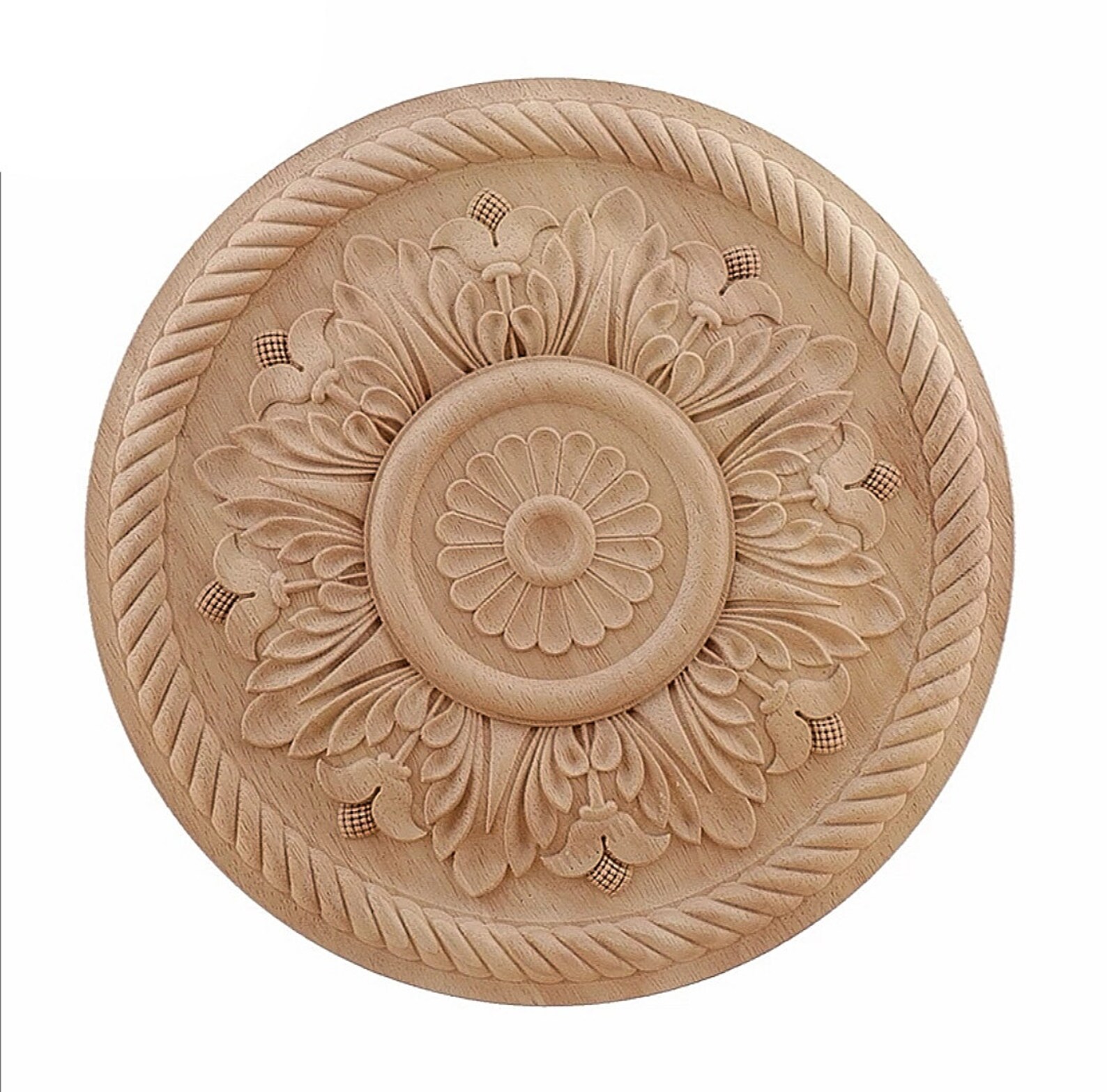 Circle Center Piece Wood Applique Round Wood Pediment for Etsy