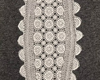 Brand New 14x33'' Oval White 100% Cotton Handmade Crochet Lace Table Runner For Tea Party Vintage House Decor Mother's Day Gift