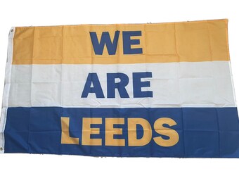 Leeds United Utd FC Flag - 5ft by 3ft - Elland Road Yorkshire LUFC - Print Poster Hat Shirt Scarf Stickers Dad Gift Son Present