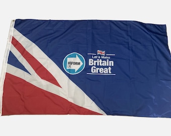 Reform UK Party Flag - 5ft by 3ft - Great Britain