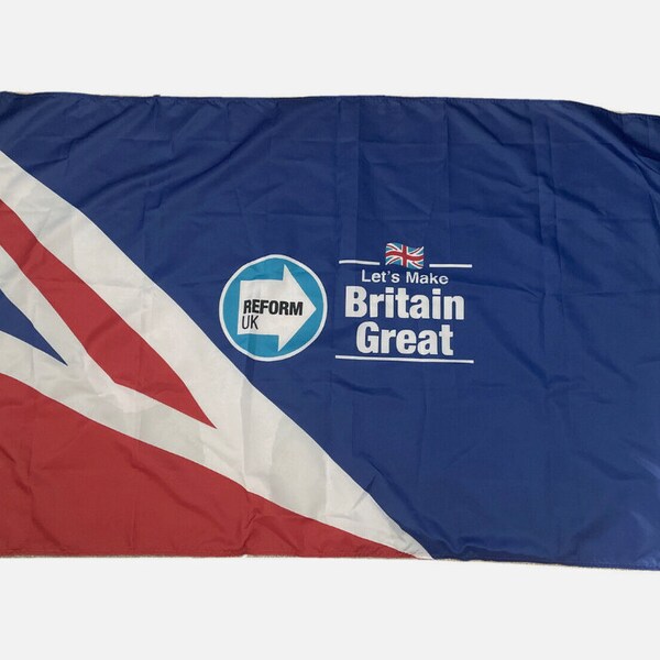 Reform UK Party Flag - 5ft by 3ft - Great Britain