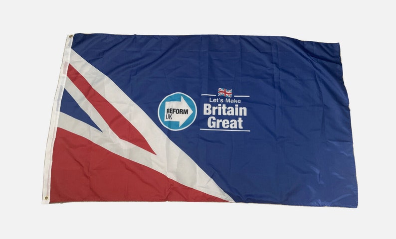 Reform UK Party Flag 5ft by 3ft Great Britain zdjęcie 1