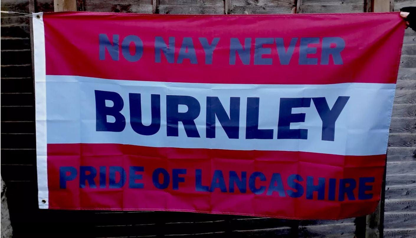Burnley FC Flagge 1,5 mal 90 cm - Shirt Schal Abzeichen Poster Aufkleber