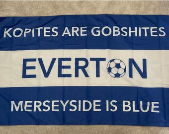Everton FC Flagge 5 ft mal 3 ft - Shirt, Schal, Abzeichen, Aufkleber Druck Goodison Park