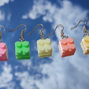 Small lego brick earrings