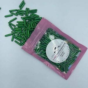 Green Sprinkle Rods - Macaroni Dragees
