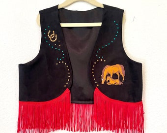 Rhinestone Rodeo Pageant Purple or Black Show Vest Pageant Vest With Sequin Mesh - Etsy