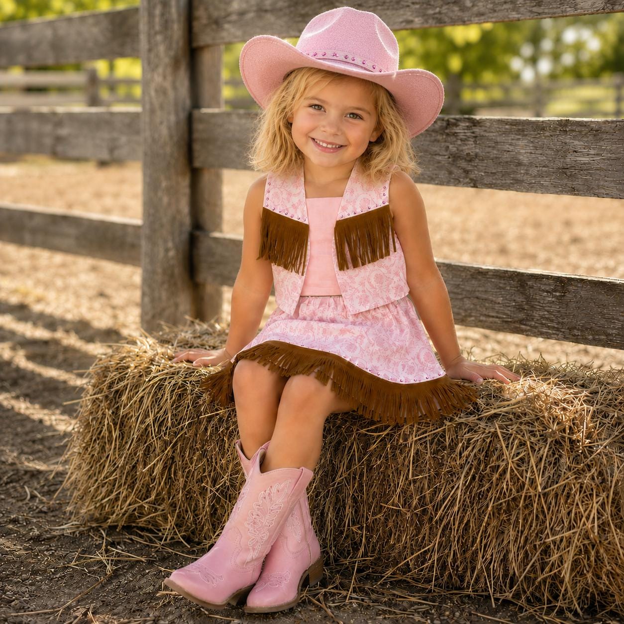 Pink Fringe Western Dress Kids - Etsy