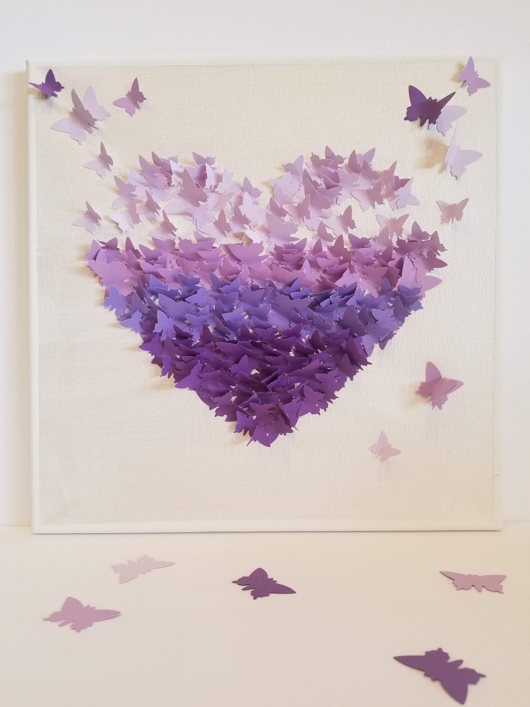 3D Butterfly Heart Ombre Gift for Her Nursery Décor Etsy