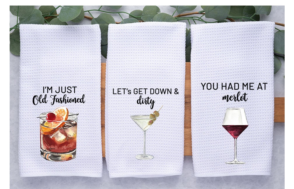 Funny Kitchen Towels Pina Colada Bar Towels Alcohol Gifts 