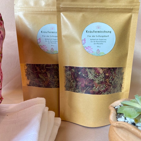 Lotusbirth herbal mixture, 90 g herbs for the placenta, lotusbirth herbs, placenta herbs, lavender, neem, rosemary and rose petals