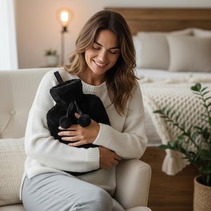 Luxury classic faux fur hot water bottle and cover
