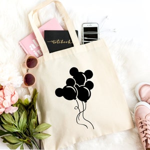 Disney Balloon Bag, Disney Canvas Bag, Disneyland Tote Bag, Disney World Bag, Mickey Balloon Bag, Disney Gift, Cotton Canvas Bag