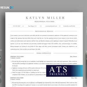 Minimalist ATS Compatible Modern Resume ATS Friendly Resume Template for Google Docs Word and Canva Template Simple Editable Resume Template