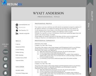 Professional Resume Template for Google Docs Word & Canva Resume Modern Resume Template for Nurse Executive Resume Template Minimalist 2025