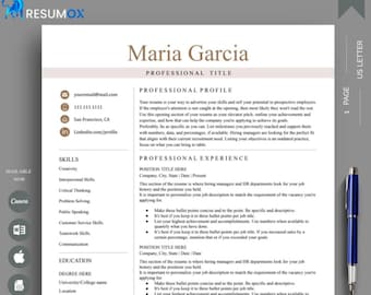 Teacher Resume Template for Word, Google Docs & Canva | Teaching CV | Minimalist Professional | Elementary, Middle And High School Resume
