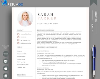 Teacher Resume Template for Google Docs, Word & Canva | Professional Educator CV | ATS Friendly | Elementary And High School | Cover Letter